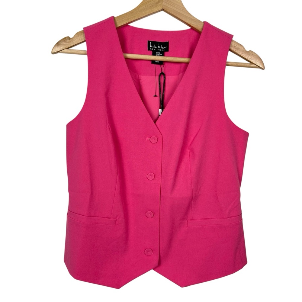 NICOLE MILLER New York NWT Suit Waistcoat Vest, Hot Pink, Size XS
